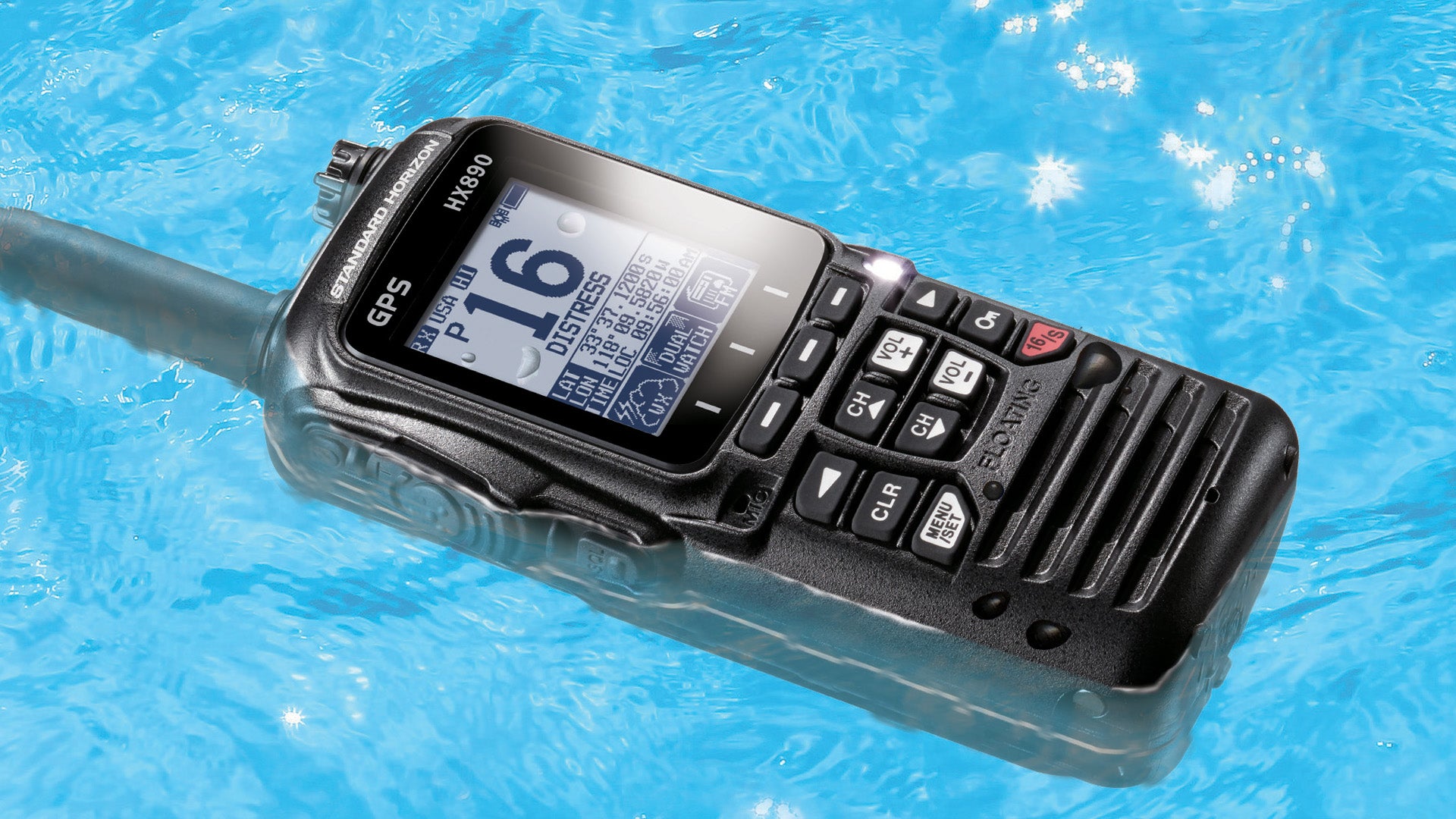 Radio floating in water